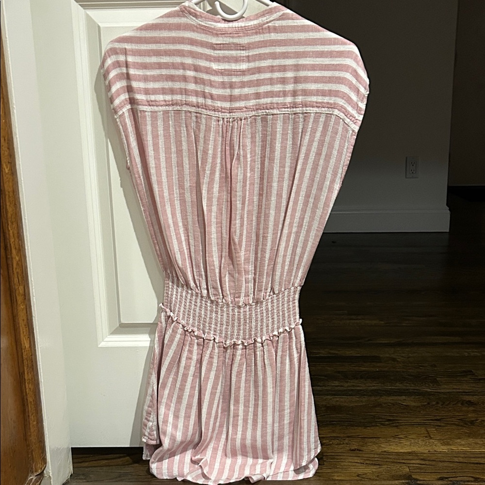 NWT Rails Angelina Pale Pink and White Striped Mini Dress Linen Blend Size XS - Picture 8 of 10
